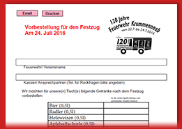 Getränkevorbestellung